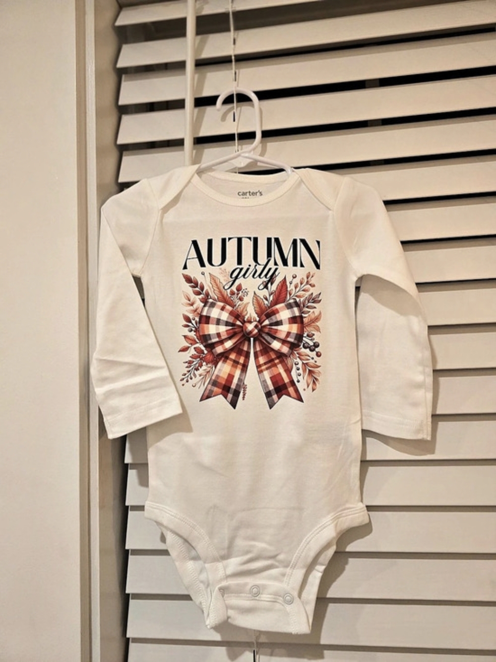 Carter's Baby Plaid Bow Graphic Bodysuit
